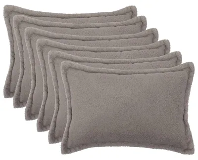 Produktbild von vidaXL Kissenbezug 6 pcs HOUTEN Hellgrau 50 x 80 cm Bouclé