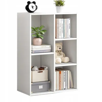 Immagine prodotto di Scaffale bianco aperto, cassettone grande, armadio in stile scandinavo loft, 5 ripiani