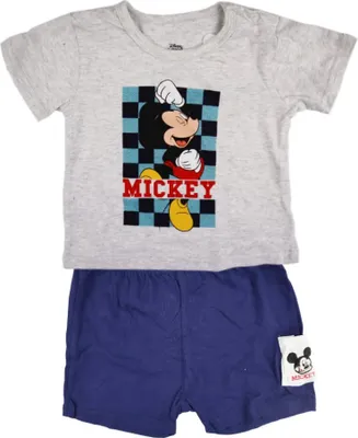 Produktbild von Disney Mickey Maus Baby Kurzarm Shirt und Shorts – Dunkelblau / 68
