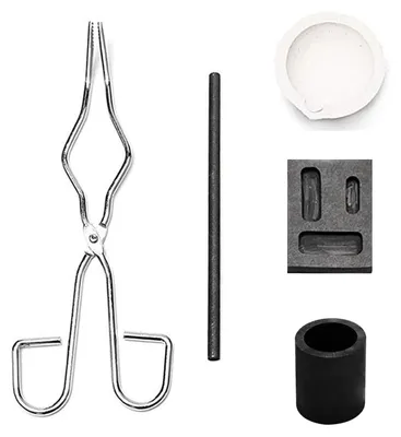 Graphit-Tiegel-Set, 5-teilig, für Gold, Silber, Kupfer