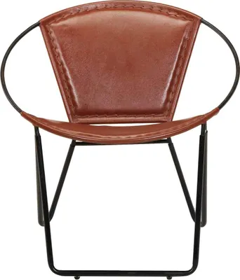 Image de vidaXL Chaise marron en cuir véritable