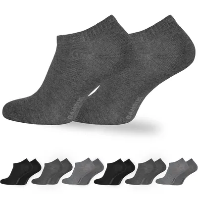 Produktbild von OCERA 6x Bambus Sneaker Socken Uni für Damen und Herren in verschiedenen Farben - Grau-Mix 43/46