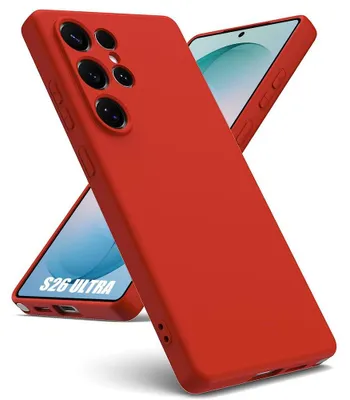 Image de Coque pour Samsung Galaxy S26 Ultra, Protection Silicone Doux Ultra Slim Anti-Rayures Antichoc Rouge