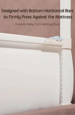 Immagine prodotto di Barriera di sicurezza per lettino per bambini - Protezione anticaduta, altezza 190 cm - Altezza regolabile - Lato pieghevole - Montaggio senza viti - Adatta a bambini dai 7 ai 12 anni
