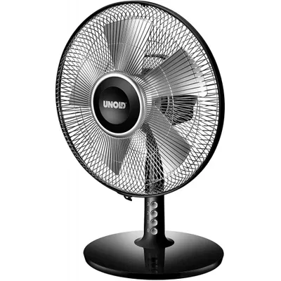 Obrázok produktu pre Unold 86818, Domáci lopatkový ventilátor, Čierna, Strieborná, Tabuľka, Plast, 3 cm, Tlačidlá