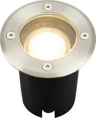 Obrázok produktu pre Zapustené podlahové svietidlo IP67 1-svetlo Ø 10/9 cm Baxa okrúhla nerezová oceľ farebná 230V