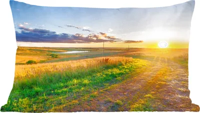 Produktbild von MuchoWow® Zierkissen Sofakissen Wohnzimmer Dekokissen 50x30 cm Sonne - Natur - Landschaft - Wohnzimmerdekoration - Polster mit Photo