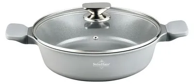 Image de Faitout 32cm avec couvercle 5,5L Tous feux dont induction Gris Swiss Haus SH-BLC32S