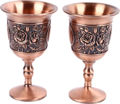 Obrázok produktu pre Vintage pohár na víno, kov, reliéf, dekoratívne retro poháre pre domáci bar, 2 kusy, ružové zlato
