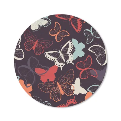 Produktbild von MuchoWow® Mauspad Mousepad Schmetterlinge - Muster - Abstrakt 50x50 cm - Mousepads - Maus Mat - Pad - Mausunterlage - Vinyl