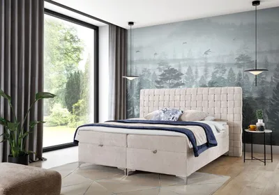 Produktbild von Doppelbett 140x200 ARETA mit Stauraum - beige + GRATIS Matratzenauflage