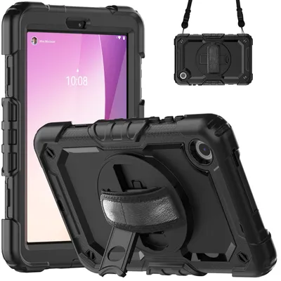 Produktbild von 4in1 Hülle mit Trageschleife für Lenovo Tab M8 (4th Gen) TB-300FU 2023 8 Zoll Outdoor Cover Schutz + Ständer