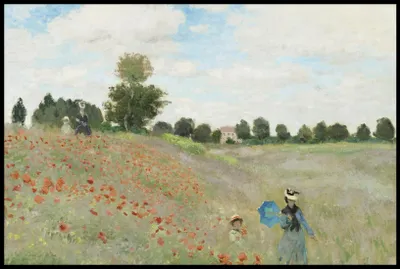 Image de Affiche 91,5 x 61 cm Le champ de coquelicots près d'Argenteuil, Monet Vintage