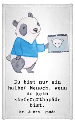 Produktbild von Mr. & Mrs. Panda Handtuch Kieferorthopäde Herz - Weiß - Geschenk, Frotteetuch, Gästetuch, Klein, Gäste-WC, Frotteehandtuch