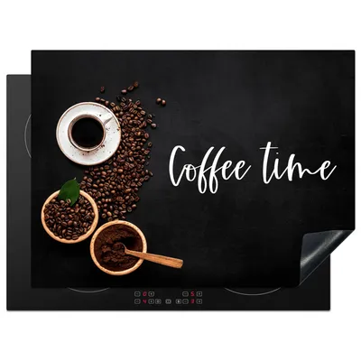 Produktbild von KitchenYeah© Herdabdeckplatte Kaffee - Kaffeezeit - Zitate - Induktionsherd - Induktionsschutz , 71x52cm, Küche Deko, Glaskeramikkochfeld Herdabdeckung, Abdeckplatte fùr Kochfeld