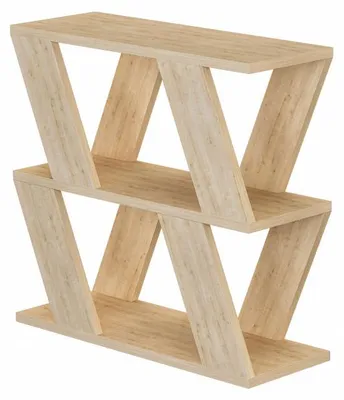 Image de Table d'appoint en panneau mélaminé chêne 60 x 57 x 22 cm avec étagère