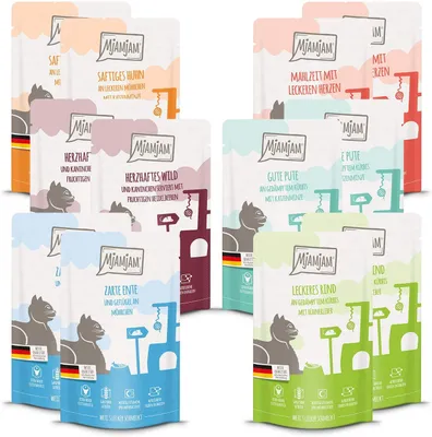 Produktbild von MjAMjAM 12x125g Nassfutter für Katzen Mixpaket getreidefrei