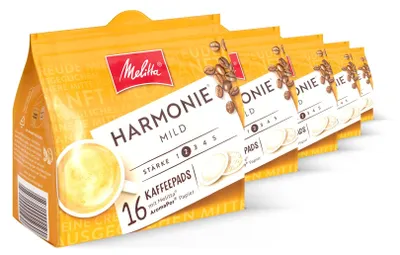Produktbild von Melitta Harmonie mild Pads, Kaffeepads für Pad-Maschinen, 5er / 10er Set