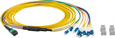 Obrázok produktu pre EFB Elektronik MTP®-F/LC 8-vláknový maticový patch kábel OS2,LSZH žltý, 10m, Použitie: Vhodný pre prenosové spoje do 100 GigabitovKonštrukcia: 1 MTP® viacvláknový konektor na jednej strane, 4 LC duplexné konektory na druhej straneNízka strata< (MTPF08LCOS2-10)