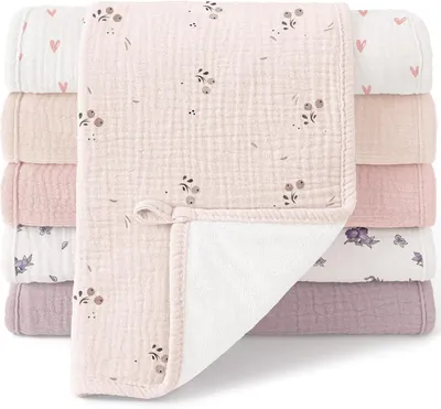 Obrázek produktu pro Měkké utěrky pro miminka – 100% bavlna – Jemné ubrousky na zvratky – Absorpční čepičky – Balení 6 kusů – 50 x 25 cm