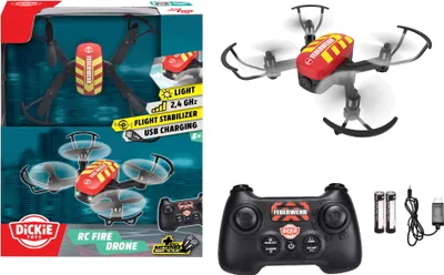 Produktbild von Dickie TOYS Ferngesteuerte Drohne Fire Drone 1:60 rot 12cm