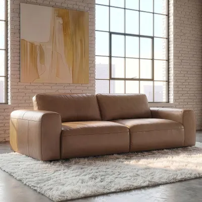 Produktbild von riess-ambiente Sofa BIG GEORGE 245cm cognac Echtleder Taschenfederkern 3-Sitzer Couch mit Armlehnen