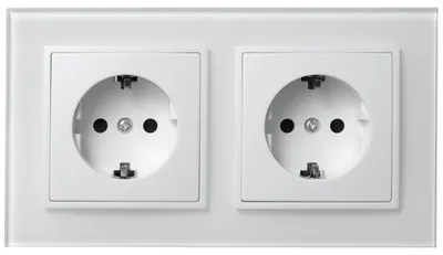 Zdjęcie produktu dla McPower Flair "Beginner 2S-Style Profi" zestaw gniazd, biały, szklana ramka, złącze zaciskowe