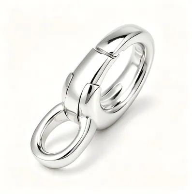 Ovale 925er Silber Schmuckverschluss 1,4 x 0,7 cm