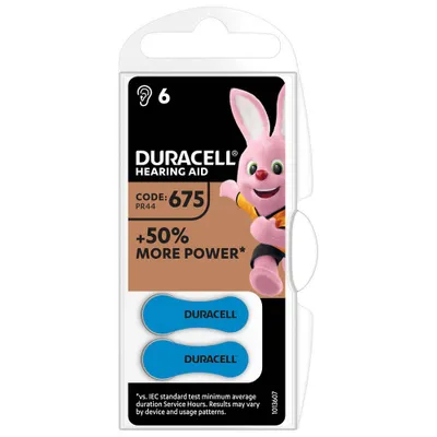 Produktbild von Duracell - Hörgerätebatterie Activair / Hearing Aid / 675 - 1,45 Volt Zinc Air - 6er Blister