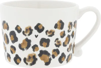 Produktbild von Tasse, Becher Leopard weiß braun für 270ml Keramik Bastion Collections