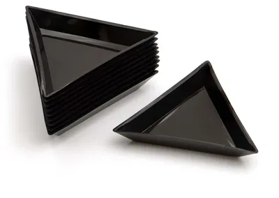 Produktbild von Vintageparts Schmuckschale Dreieck schwarz Kunststoff 7 cm, 10 Stück