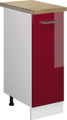 Produktbild von Apothekerschrank Vicco R-Line Rot Hochglanz 30 cm , AP Eiche, Model 45572