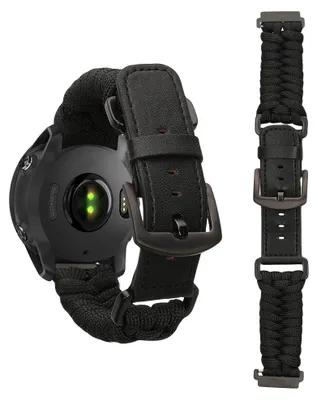 Produktbild von kwmobile Ersatzarmband geflochten kompatibel mit Garmin Forerunner 55 / 158 / 245 / 245 Music / 645 Armband - Fitnesstracker Sportarmband aus Kunstleder