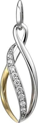 Produktbild von Anhänger aus 925 Silber bicolor vergoldet 9 Zirkonia Silberanhänger Halsschmuck