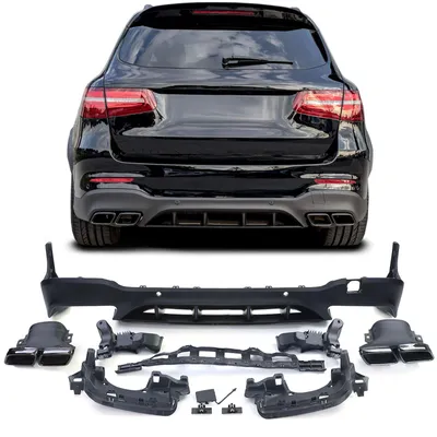 Produktbild von Stoßstange + Endrohre 4 Rohr schwarz für Mercedes-Benz GLC 2016/01-2018/12