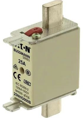 Produktbild von Eaton NH-Sicherung NH000, 25A, 500V AC, gG/gL, 120kA, mit Kombinationsanzeige, 1 Stk.