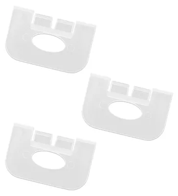 3er-Set drahtlose Jalousiegriffe, PP, klar, 5x3,1 cm
