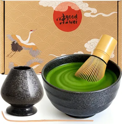 Immagine prodotto di Set Matcha "Goma" con ciotola, frustino e supporto – set ideale per cerimonia del tè e degustazione raffinata