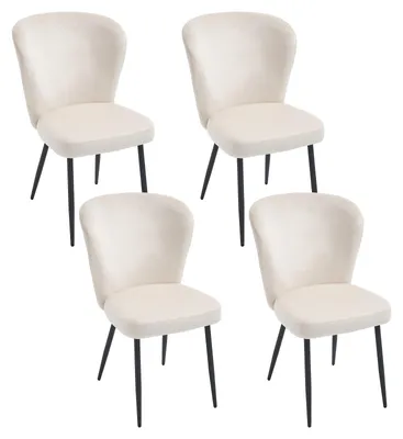 Immagine prodotto di Sedie da pranzo - Set di sedie - Sedie per la cucina - Sedie per il soggiorno - Sedie in velluto - Set da 4 pezzi, colore beige