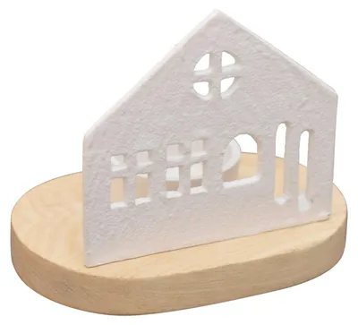 Produktbild von Teelichthalter Haus Deko Wohnzimmer Metall Weiß 10 cm