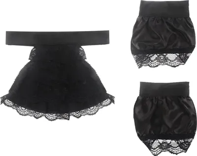 Produktbild von Spitzen Manschetten und Jabot Kragen für Barock Steampunk Verkleidung | Schwarz