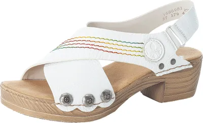 Produktbild von Rieker Damen Sandalen Sandaletten V6869-81, Größe:39 EU, Farbe:Weiß