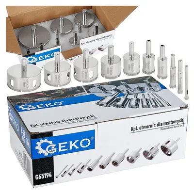 Obrázok produktu pre Sada diamantových vrtákov na dlažbu a obklad 6 - 68mm, 10 dielov Geko