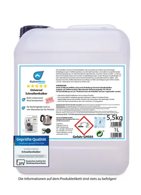 Produktbild von KaiserRein Universal Schnellentkalker 2x5L Entlalker Kalklöser extra stark z.B. für Kaffeemaschine, Wasserkocher, Heisswassergeräte, Perlatoren usw.