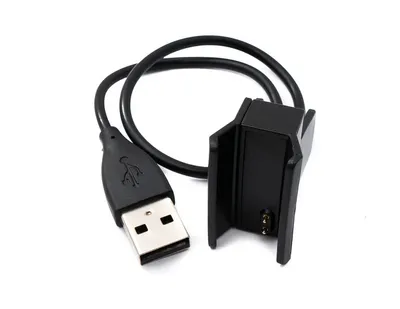 Produktbild von SYSTEM-S USB 2.0 Kabel 25 cm Ladekabel für Fitbit Alta HR Smartwach in Schwarz
