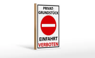 Produktbild von Holzschild Halteverbot 12x18cm Privat Einfahrt verboten