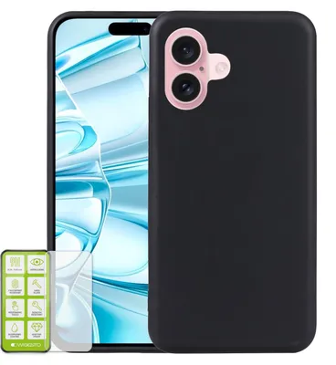 Image de Pour Apple iPhone 16 Housse en silicone H9 verre de téléphone portable étui noir Cover Case Capuchon