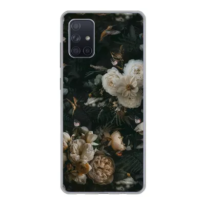Produktbild von MuchoWow® Handyhülle Schutzhülle Hülle für Samsung Galaxy A51 Blumen - Muster - Vogel Silikon Softcase Handy Hülle - Schutzabdeckung