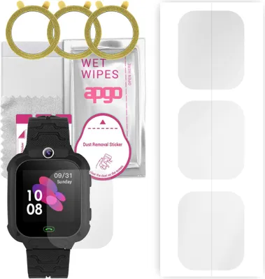 Produktbild von apgo 3 Stück Schutzfolie, klar, kompatibel mit Bemi Kid 2G Smartwatch, Hydrogel Displayschutzfolie mit Positionierhilfe, Displayfolie, robust und kratzfest