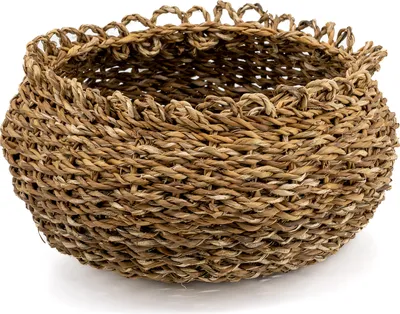 Produktbild von Seegras Korb bauchig braun Ø 30 x 15cm geflochten Aufbewahrungskorb Regalkorb sortieren Obst Gemüse